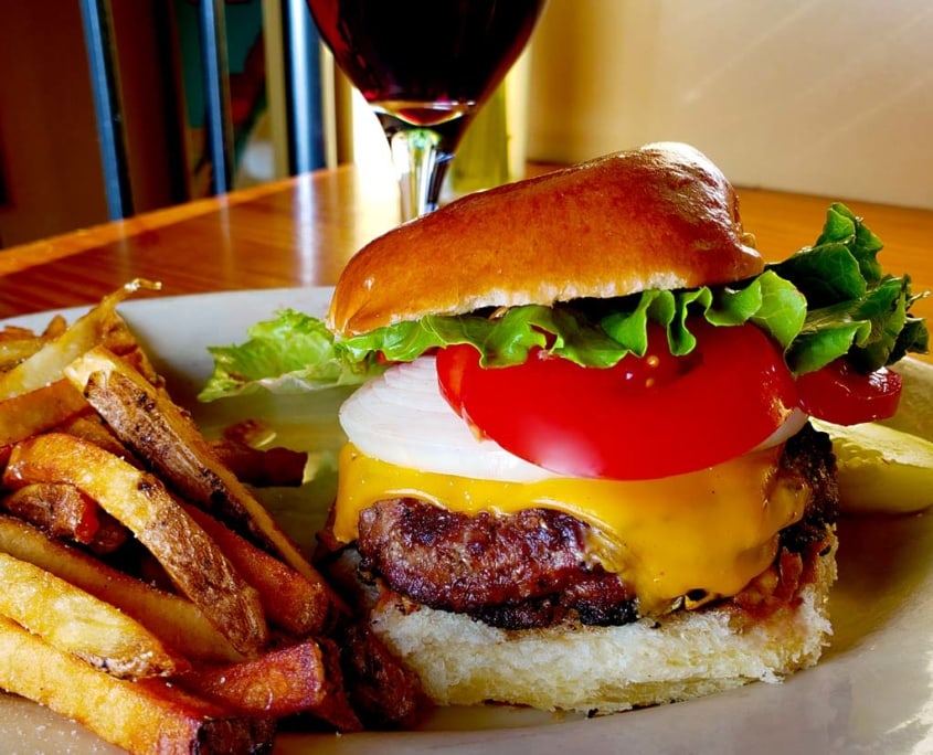 best burger in evanston is at prairie moon restaurant near NU